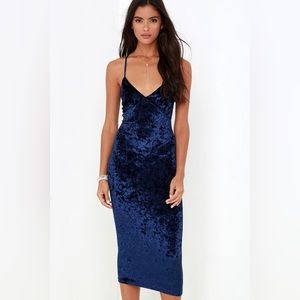 Navy Blue Velvet Woman’s Dress Size Small